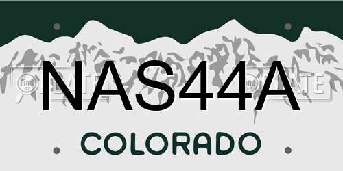 NAS44A Colorado License Plate