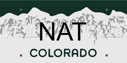NAT Colorado License Plate