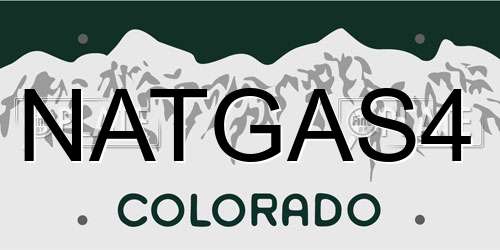 NATGAS4 Colorado License Plate