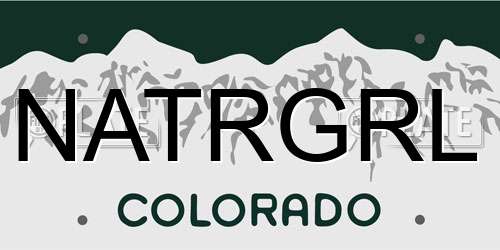 NATRGRL Colorado License Plate