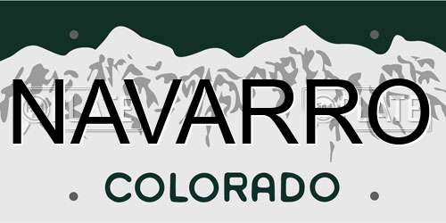 NAVARRO Colorado License Plate