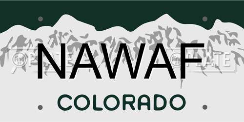 NAWAF Colorado License Plate