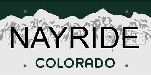 NAYRIDE Colorado License Plate