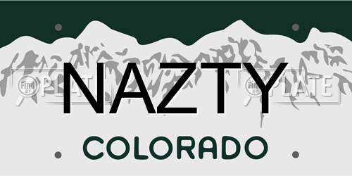 NAZTY Colorado License Plate