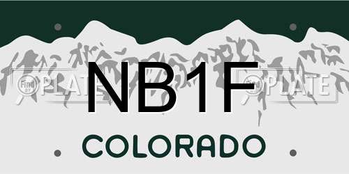 NB1F Colorado License Plate