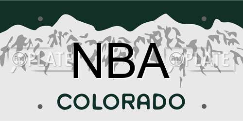 NBA Colorado License Plate