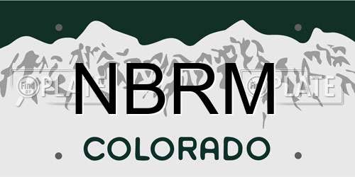 NBRM Colorado License Plate