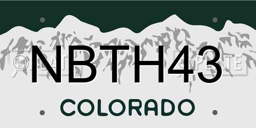NBTH43 Colorado License Plate
