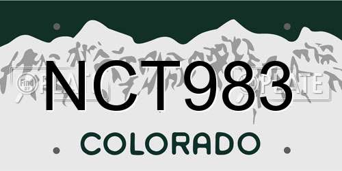 NCT983 Colorado License Plate