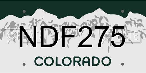 NDF275 Colorado License Plate
