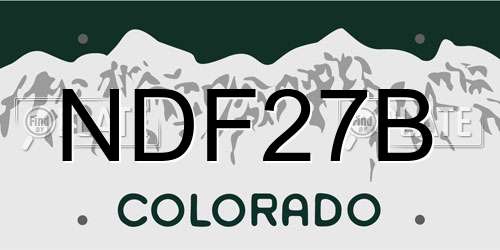 NDF27B Colorado License Plate