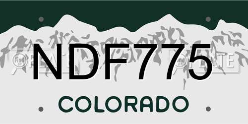 NDF775 Colorado License Plate