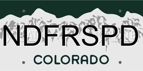 NDFRSPD Colorado License Plate