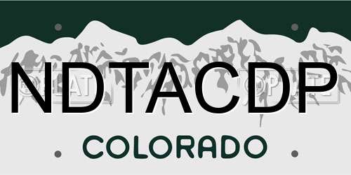NDTACDP Colorado License Plate