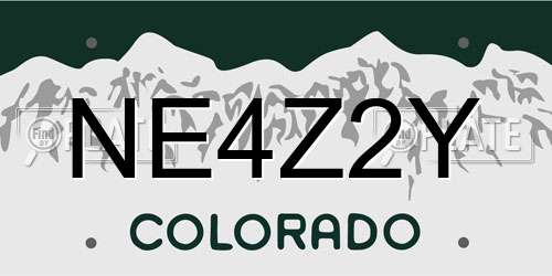 NE4Z2Y Colorado License Plate