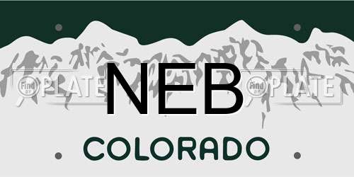 NEB Colorado License Plate
