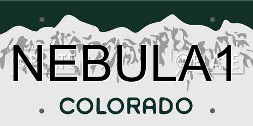 NEBULA1 Colorado License Plate