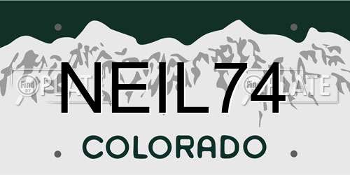 NEIL74 Colorado License Plate