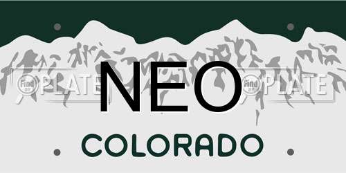 NEO Colorado License Plate
