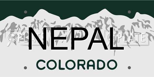 NEPAL Colorado License Plate