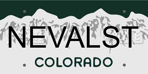 NEVALST Colorado License Plate