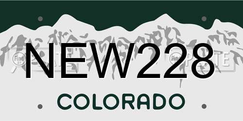 NEW228 Colorado License Plate
