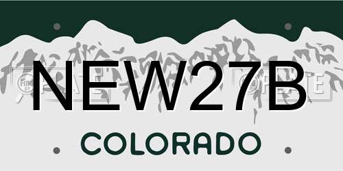 NEW27B Colorado License Plate
