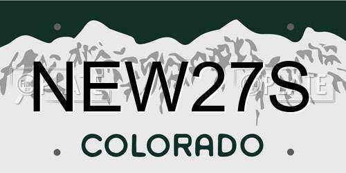 NEW27S Colorado License Plate