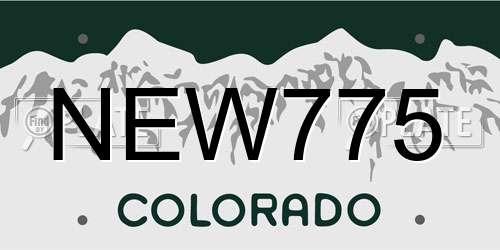 NEW775 Colorado License Plate