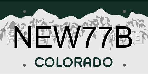 NEW77B Colorado License Plate