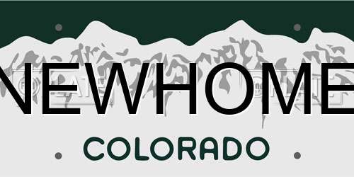 NEWHOME Colorado License Plate
