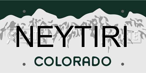 NEYTIRI Colorado License Plate