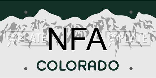 NFA Colorado License Plate
