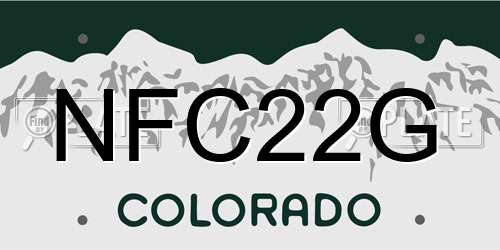 NFC22G Colorado License Plate
