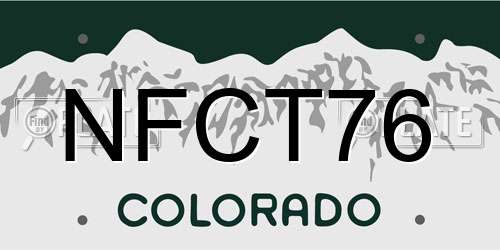 NFCT76 Colorado License Plate