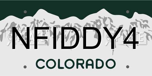 NFIDDY4 Colorado License Plate