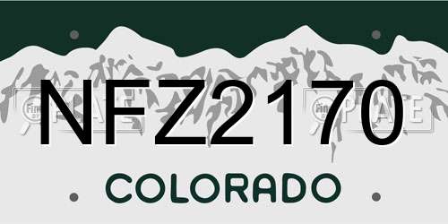 NFZ2170 Colorado License Plate
