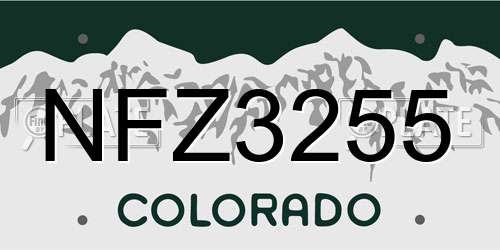 NFZ3255 Colorado License Plate
