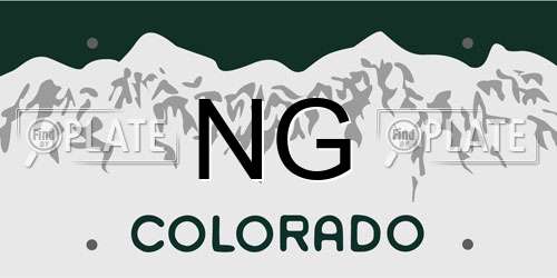 NG Colorado License Plate