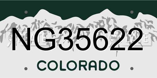 NG35622 Colorado License Plate