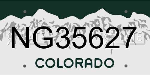 NG35627 Colorado License Plate