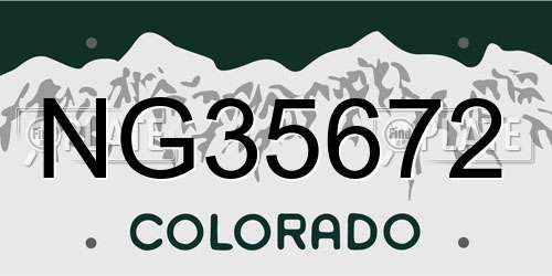 NG35672 Colorado License Plate