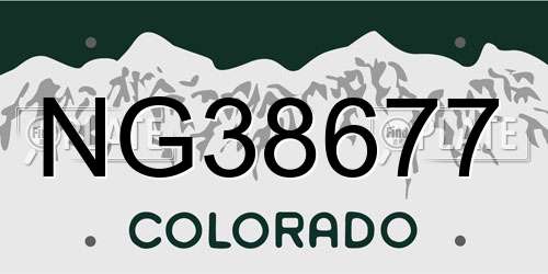 NG38677 Colorado License Plate
