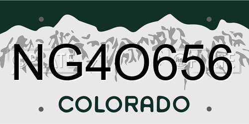 NG4O656 Colorado License Plate