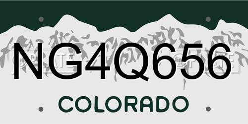 NG4Q656 Colorado License Plate