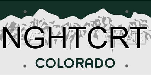 NGHTCRT Colorado License Plate