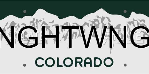 NGHTWNG Colorado License Plate