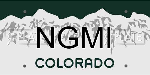 NGMI Colorado License Plate