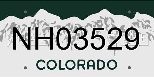 NH03529 Colorado License Plate