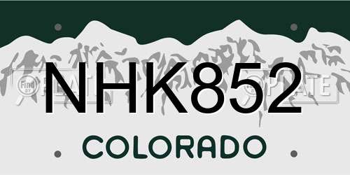 NHK852 Colorado License Plate